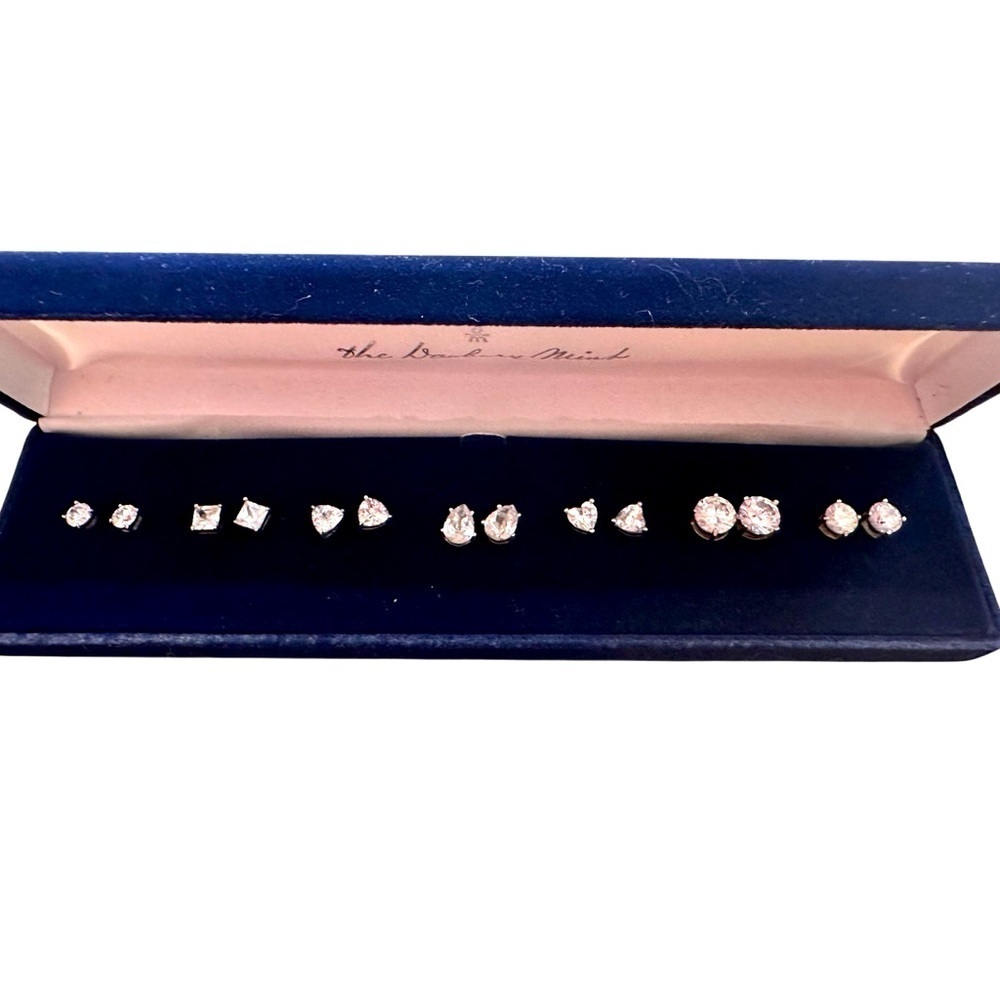 Danbury Mint simulated diamond Earrings Seven pairs, 7 different sizes & styles.